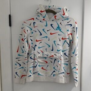 Youth L Nike Multi Color Swoosh Hoodie
